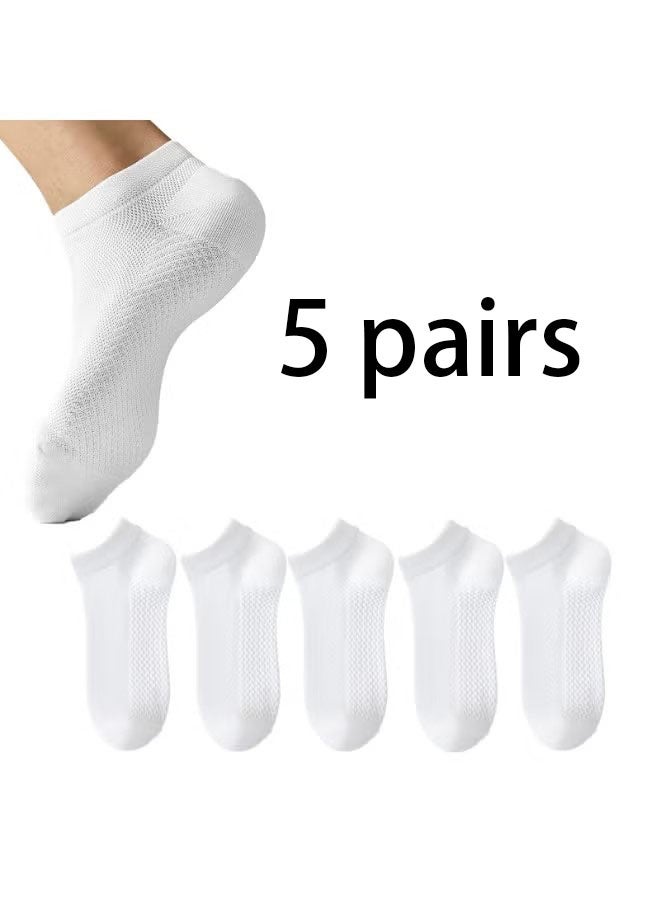 5 أزواج من جوارب الكاحل القطنية الشبكية المسامية للرجال - Image 1